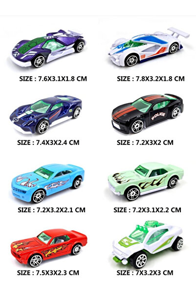 OEM Set 8 masinute metalice, multicolor, 3 ani+