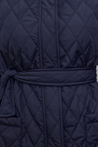 QANU Quilted Coat Navy Blue