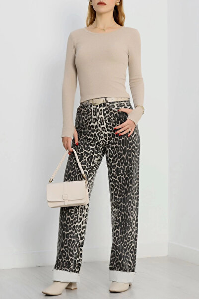 Zerenyus Bluză cu decolteu cu mâneci încrucișate Bej