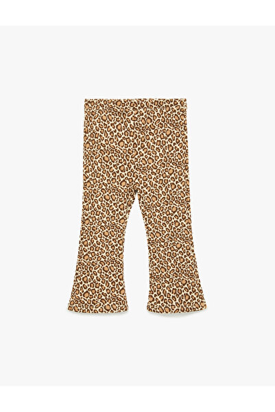 Koton Leggings aus Baumwolle mit Leopardenmuster und elastischem Bund