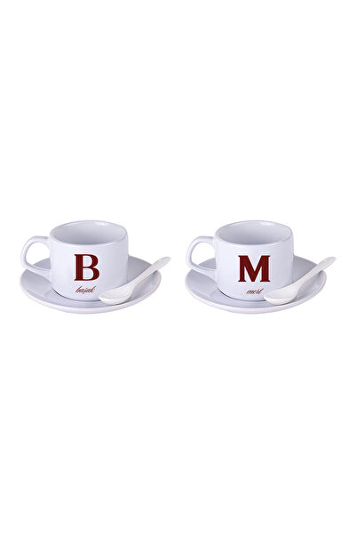 LIWOGY İsme Özel Baskılı İkili Kaşıklı Çay & Kahve Fincan Seti / Double Türk ...
