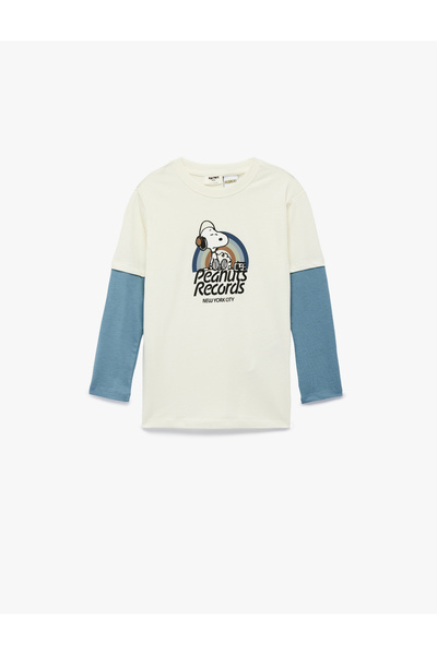 Koton Snoopy Printed Long Sleeve Crew Neck Licensed T-Shirt