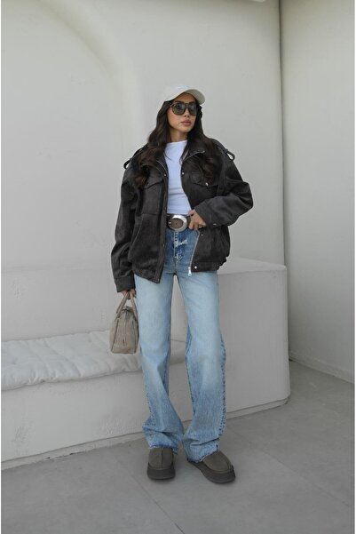 Havoş Smoked Premium Fabric Leather Suede Jacket