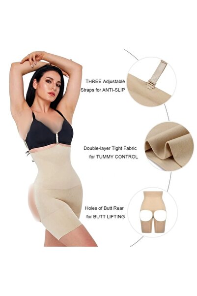 VEYA Open back butt lift and abdominal compression corset, compression pants with a buttock opening, seamless open back corset