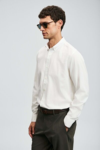 Lufian 112010676 Daniel Men's Basic Shirt Regular Fit Men's Shirt White