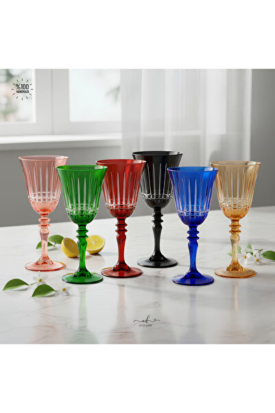 AKDEN STORE Crystal Handcrafted Goblet, Water Goblet,