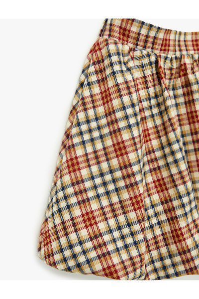 Koton Balon Form Buy Elastic Viscose Blend Plaid Skirt