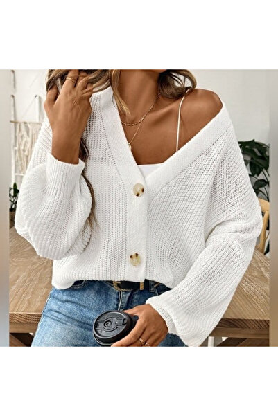 Gökyüzü Moda    Button Detail Knitwear Blouse
