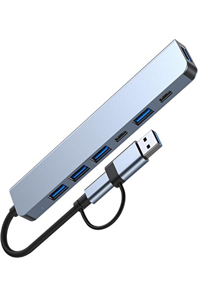Zilevo Type C USB-C Hub Çoklu Bağlantı Adaptörü, 4 USB 3.0 Portu, 2 Port Type C