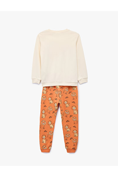 Koton Lion Printed 2-Piece Cotton Pajama Set
