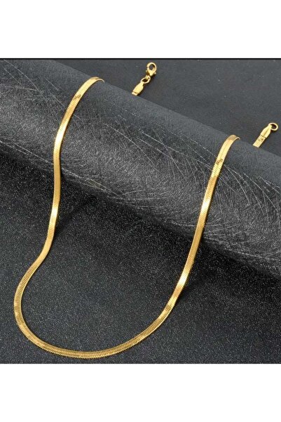 şinda takı çelik gold italyan zincir 316L kararmaz çelik- çelik ezme kolye