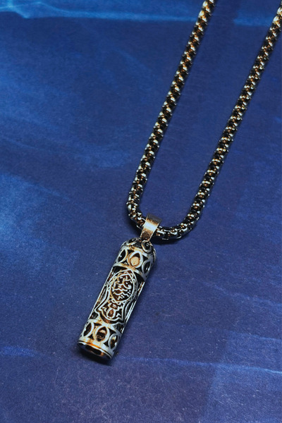 Begondio Dualı Cevşen El İşçiliği 925 Ayar Gümüş Erkek Kolye