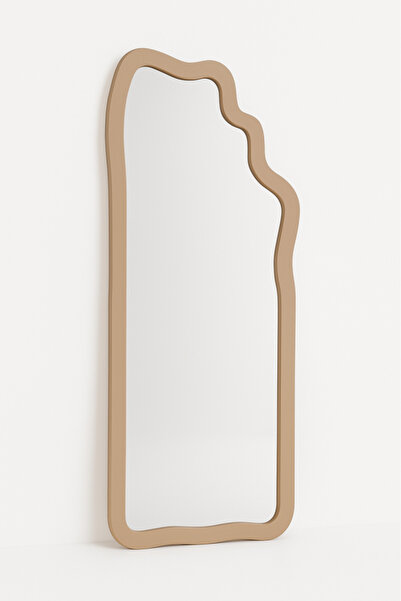 HOMEZ NEED Floor mirror with a modern beige frame design