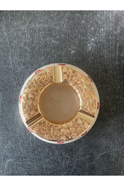 RGS HOMELİFE Handmade Ashtray with Flower and Fruit Patterns with Lid, Decorative Gift Presentation Tray