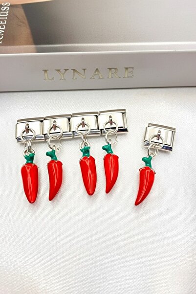 Lynare İtalyan Kapya Biber Charm Bileklik Charmı Kırmızı Biber Model 1 Adet