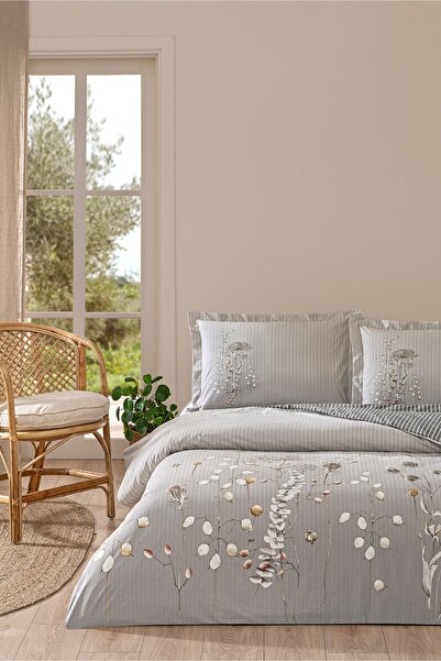 Özdilek Lunaria Single Duvet Cover Set Gray