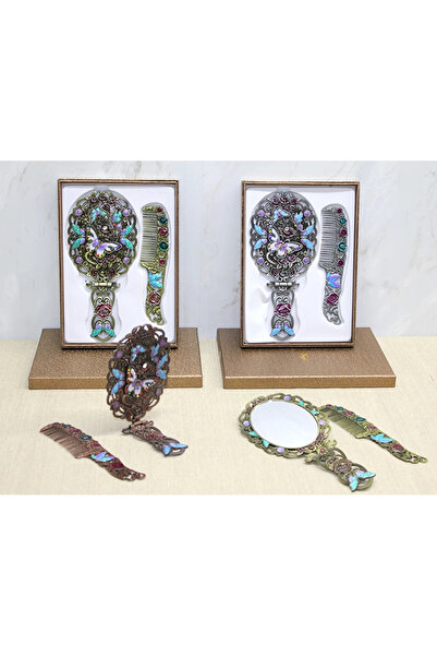Elit Butterfly Foldable Mirror and Comb Set Large Size