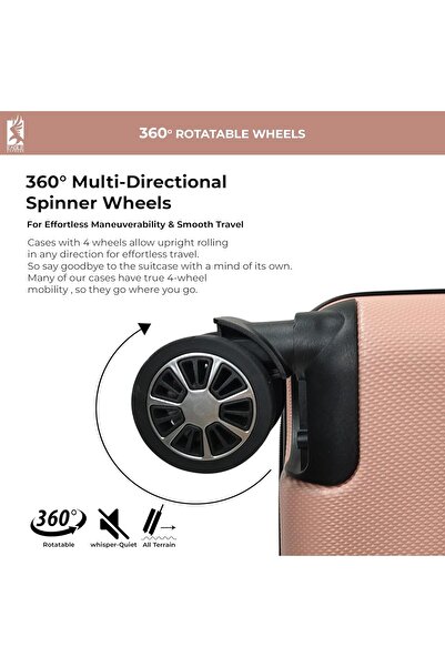 EAGLE EXPRESS Defender ABS Hard Trolley 24 inch - Baby Pink