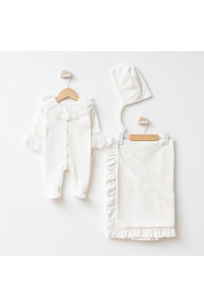 Little Ya Ya Love Baby Girl Lace Detail Blanket Romper Hat Newborn/Hospital Release Set