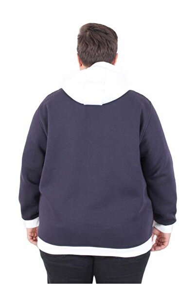 Starbattal Large Size Hooded 3Ip Sweat Beauty 25714 Navy Blue