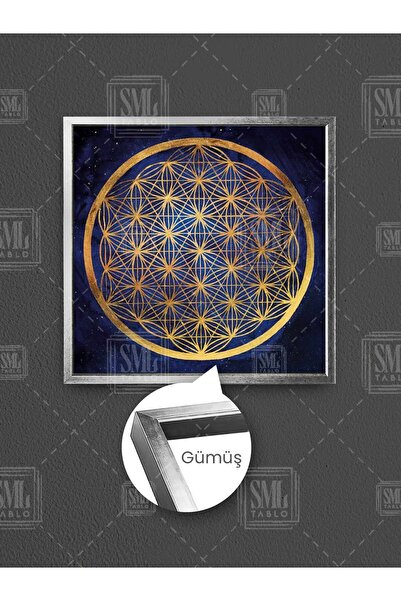 SML TABLO Zlatni cvet života Šri Jantra Krug života Hinduizam Uramljeni kvadr...