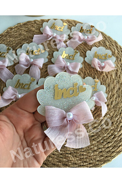 NaturessCo Fiyonklu Istiridye Model Hediyelik Bebek Magneti Simli (( 10 Adet ))