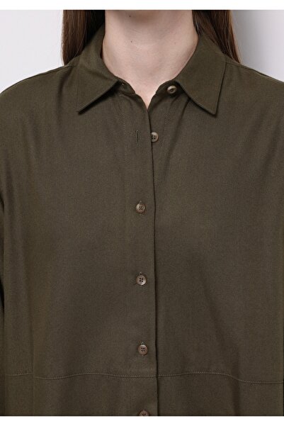 Colin's Πουκάμισο Relax Fit Λαιμόκοψη Απλό Γυναικείο Πράσινο Μακρυμάνικο Πουκάμισο