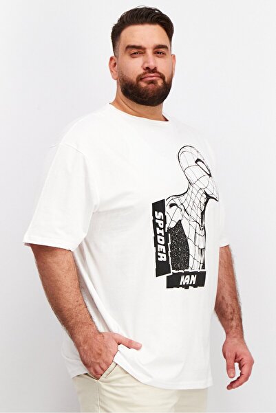 DIFUZED Men Crew Neck Short Sleeve Graphic Print T-Shirts, White