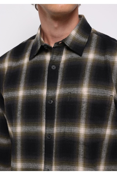 Colin's Regular Fit Shirt Neck Ekoseli Erkek Yeşil Uzun Kol Gömlek