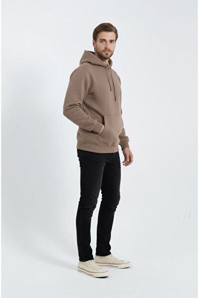 Sizce Moda Erkek Kanguru Cepli Sweatshirt 3 İplik Yumuşak Kumaş
