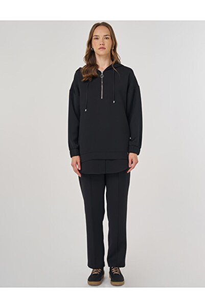 Kayra Off-Shoulder Two-Piece Suit Black