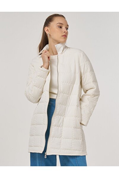 Kayra Punto Dikişli Kısa Anorak Mont Ekru