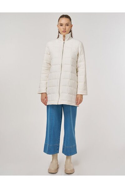 Kayra Punto Dikişli Kısa Anorak Mont Ekru
