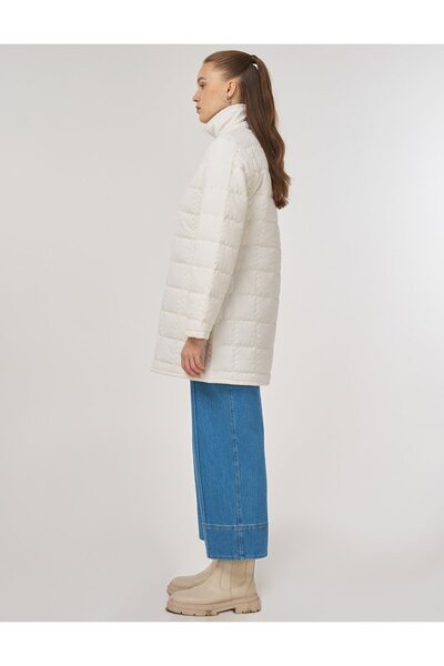 Kayra Punto Dikişli Kısa Anorak Mont Ekru