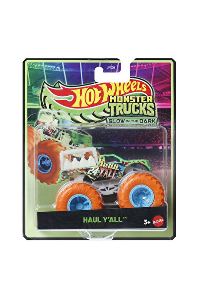mattel HOT WHEELS MONSTER TRUCK GLOW IN THE DARK MASINUTA HAUL YALL SCARA 1 LA 64