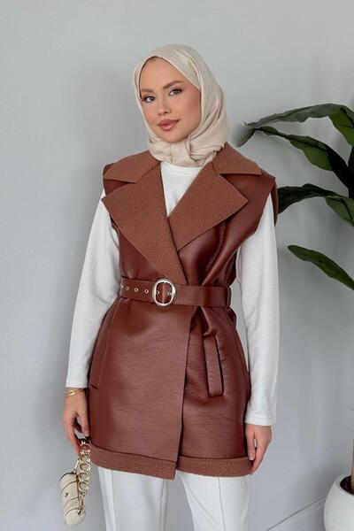 Hazamoda سترة جلدية من نوع نوبوك من بي إس إف بلون الجمل