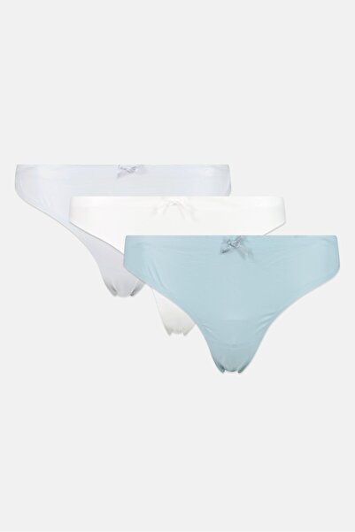 Bebe سراويل داخلية نسائية من 3 قطع بخيوط مزخرفة، متعددة الألوان