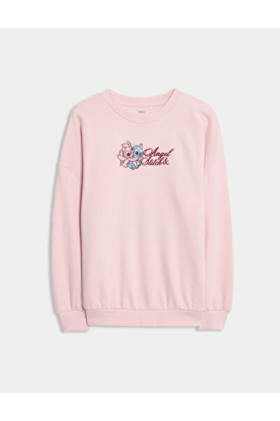 Marks & Spencer Pamuk Karışımlı Lilo & Stitch Sweatshirt (2-16 Yaş)