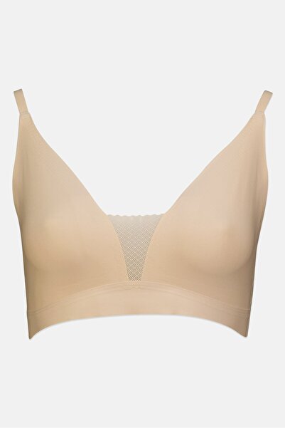 Bebe Women Plain Lightly Padded Bra, Beige