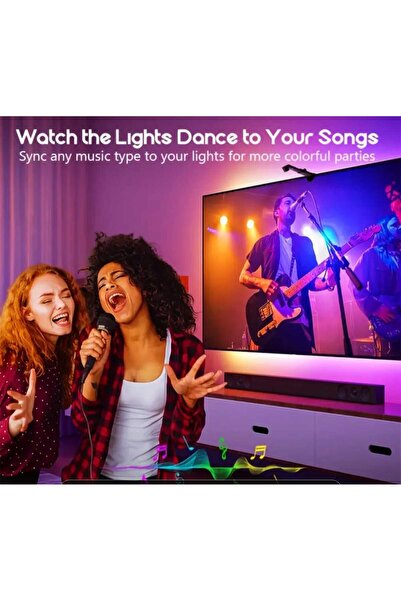 RGBIC TV ve bilgisayar için akıllı LED şerit ışıkları 3,8Metre