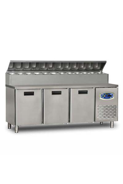 Dampak 3 Kapılı Alçak Monte Pizza Hazırlık Dolabı 450 Litre 200 x 70 x 109 (cm)