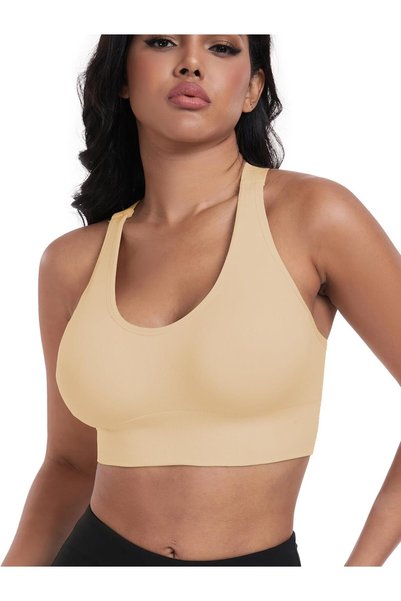 ANGOOL Sutien sport push-up pentru femei fără armatură, M