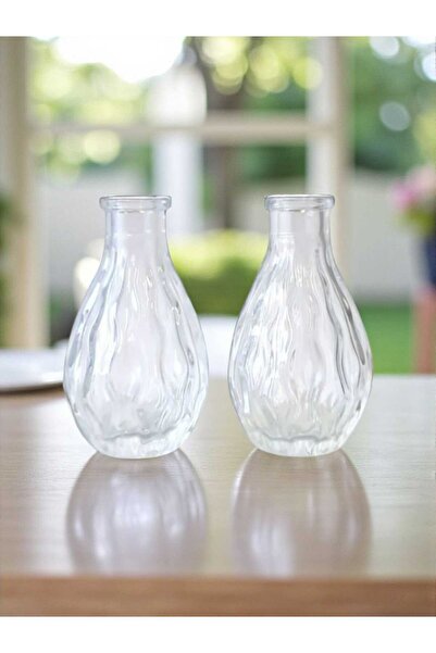 MİNİ MORA 2’li Şeffaf Cam Mini Dekoratif Vazo