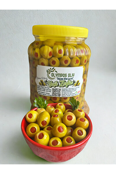 Olympos Oliv Yeşil Biberli Zeytin (1,5) Kg