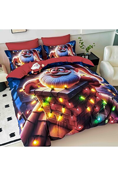CHIRASO Christmas Bedding CHIRASO, 5D, ELASTIC Sheet 180x200+30cm, Duvet Cover, 4 Pillowcases, Santa Claus