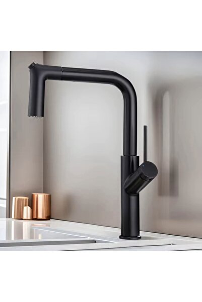İyem Imported Modern Matte Black Kitchen Faucet Sink Mixer