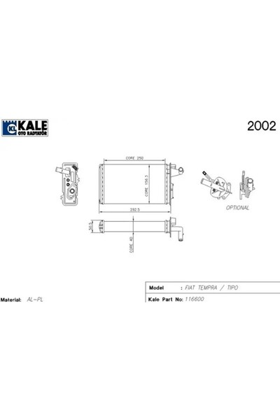 KALE 1781842AL Kalorifer Petegi