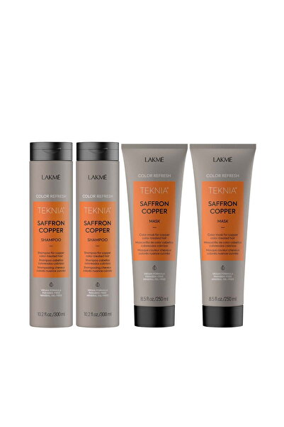 Lakme Package for copper-dyed hair, Lakme, Saffron Copper, 2 x Shampoo 300 ml + 2 x Treatment 250ml