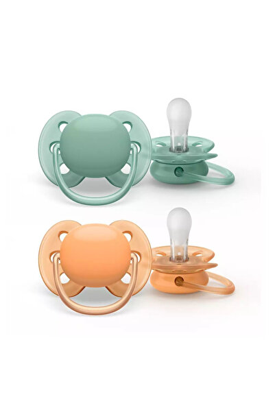 Philips Avent Set de 2 suzete Soft Verde/Coral 0-6luni,