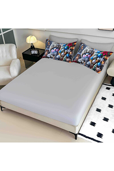 CHIRASO Christmas Bedding CHIRASO, 5D, ELASTIC Sheet 180x200+30cm, Duvet Cover, 4 Pillowcases, Snowman